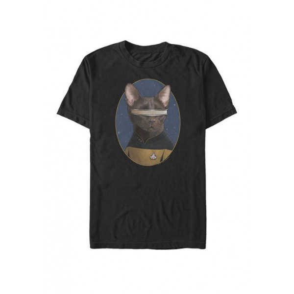 Star Trek The Next Generation LaForge Cat Transformation Short Sleeve T-Shirt