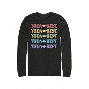 Star Wars® Yoda Best Rainbow Long Sleeve Crew Graphic T-Shirt 