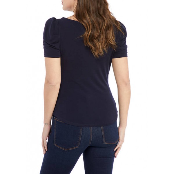 Crown & Ivy™ Women's Short Sleeve Ruched T-Shirt