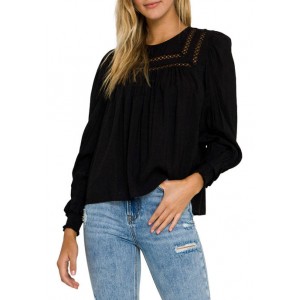Free The Roses Front Lace Trim Top