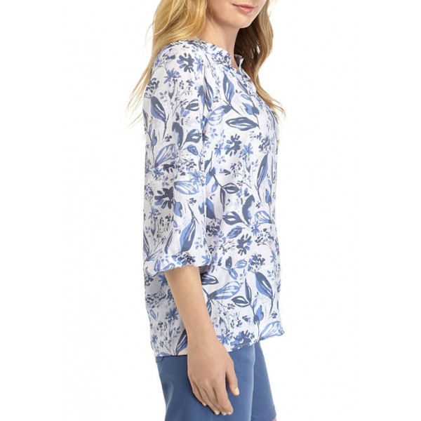 Kim Rogers® Women's 3/4 Sleeve Woven Floral Blouse