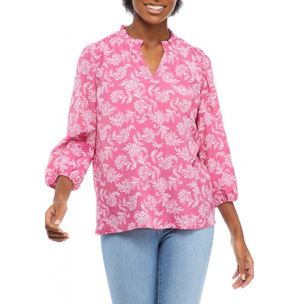 Kim Rogers® Women's Blouson Sleeve Animal Print Top