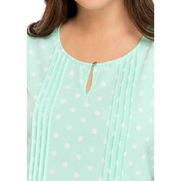 Kim Rogers® Women's Flutter Sleeve Sophie Pin Tuck Blouse