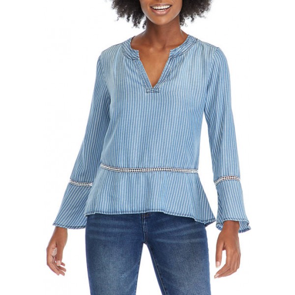 Kim Rogers® Women's Lyocell® Woven Stripe Top