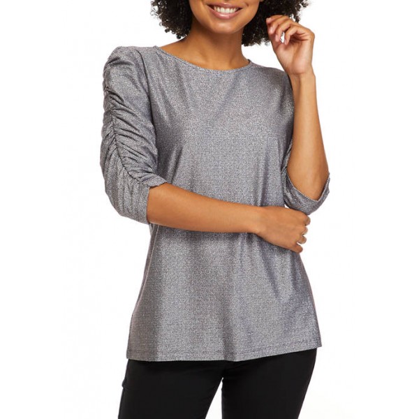 THE LIMITED Women's Elbow Puff Sleeve Knit Top