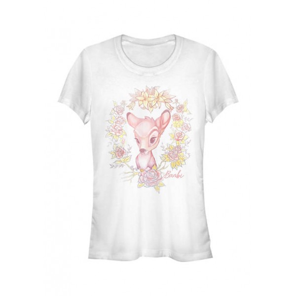 Bambi Junior's Licensed Disney Watercolor Floral T-Shirt