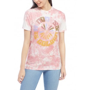 Cold Crush Junior's Short Sleeve Tie Dye Kindness is Golden Graphic T-Shirt