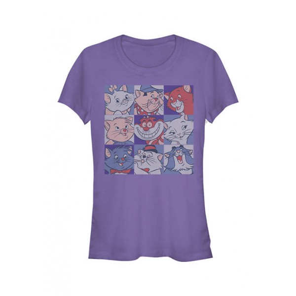 Disney Multi-Franchise Junior's Licensed Disney Cats Squared T-Shirt