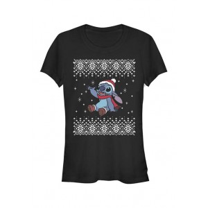 Lilo and Stitch Junior's Licensed Disney Stitch Christmas Front T-Shirt 