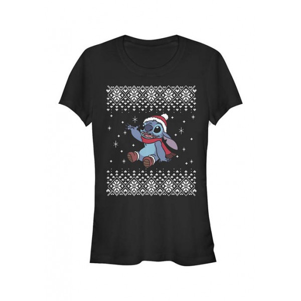 Lilo and Stitch Junior's Licensed Disney Stitch Christmas Front T-Shirt