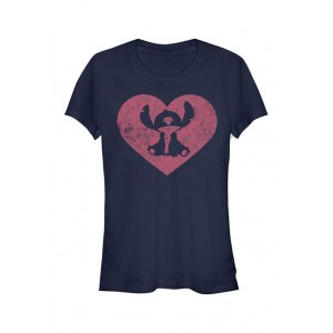 Lilo and Stitch Junior's Licensed Disney Stitch Heart T-Shirt 