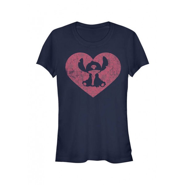 Lilo and Stitch Junior's Licensed Disney Stitch Heart T-Shirt