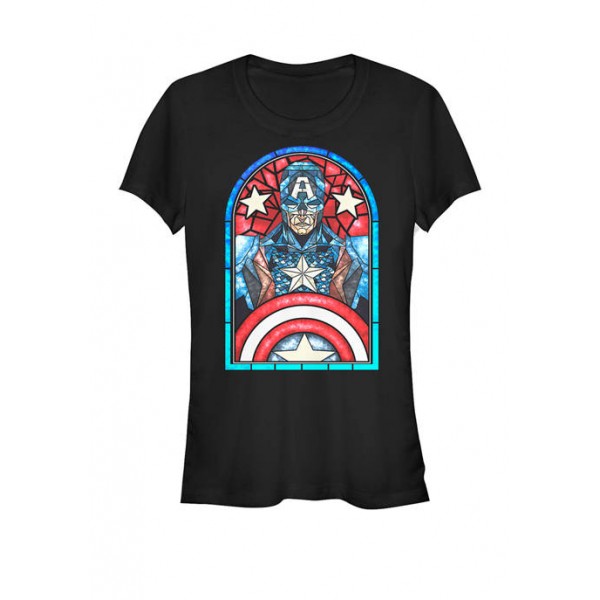 Marvel™ Captain America Avengers Stained Glass Memorial Short Sleeve Graphic T-Shirt
