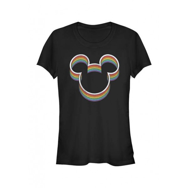Mickey Classic Junior's Licensed Disney Rainbow Ears T-Shirt