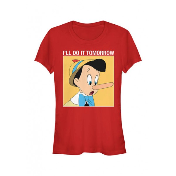 Pinocchio Junior's Licensed Disney Do It Tomorrow T-Shirt
