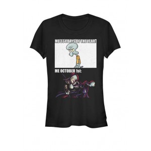 SpongeBob SquarePants Spooky Squidward Funny Meme Short Sleeve Graphic T-Shirt 