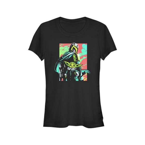 Star Wars The Mandalorian Junior's Neon Mando Graphic T-Shirt
