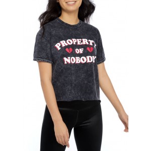 TRUE CRAFT Short Sleeve Property of Nobody Cropped T-Shirt 