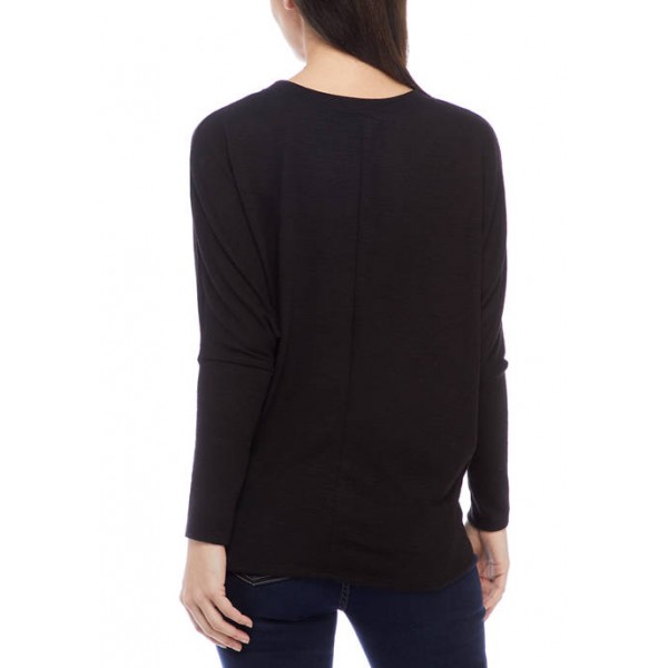 A. Byer Junior's Hacci Dolman Sleeve Top with Necklace