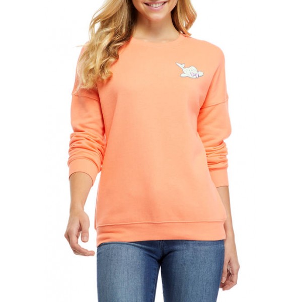 Benny & Belle Junior's Long Sleeve Whale Hello There Graphic Pullover