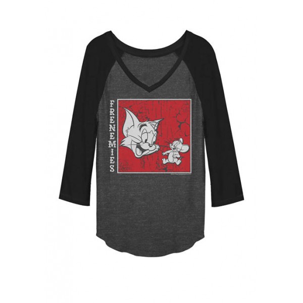 Cat And Mouse Frenemies Raglan Baseball T-Shirt