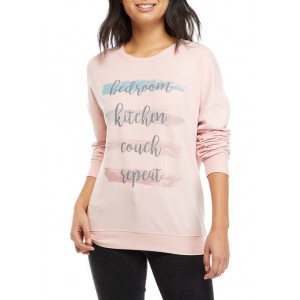 Cold Crush Junior's Fleece Kitchen Bedroom Couch Repeat Graphic Pullover 