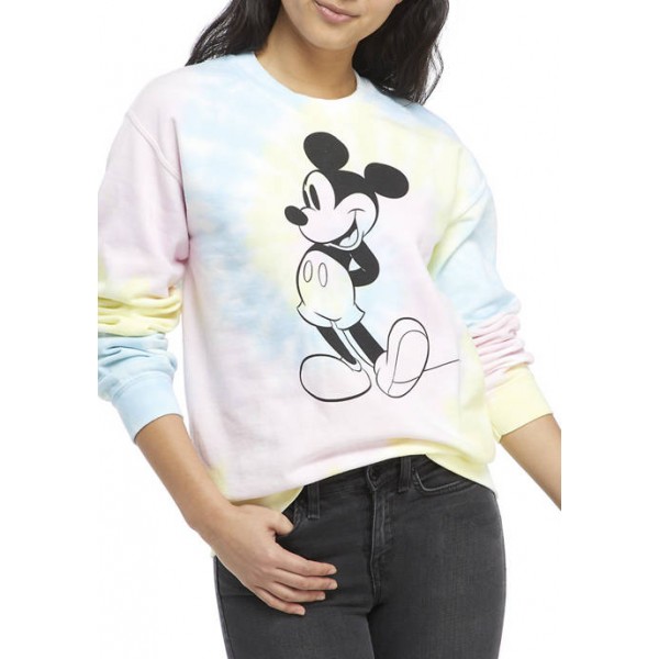 Disney® Junior's Long Sleeve Fleece Mickey Graphic Pullover