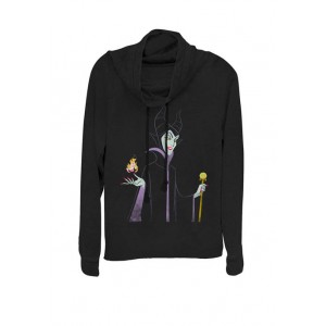 Disney® Sleeping Beauty Maleficent With Staff & Aurora Flame Cowl Neck Graphic Pullover 