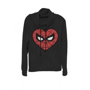 Marvel™ Spider-Man Face Mask Valentine's Heart Logo Cowl Neck Graphic Pullover 