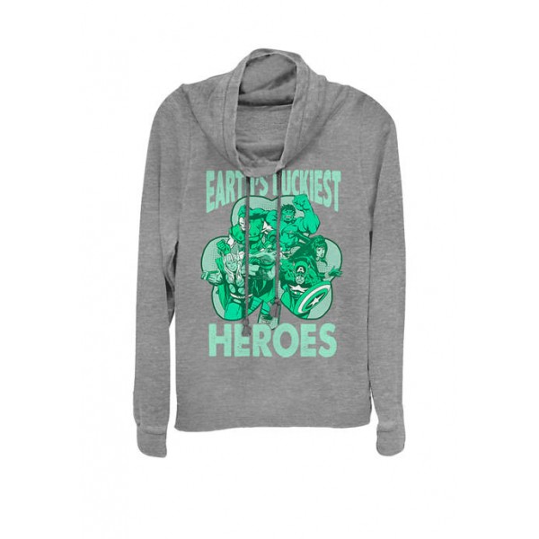 Marvel™ St. Patricks Day Earth's Luckiest Heroes Cowl Neck Graphic Pullover