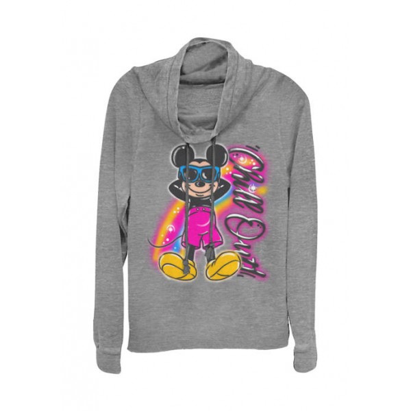 Mickey Classic Junior's Licensed Disney Airbrushed Mickey Pullover Top