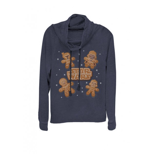 Star Wars® Christmas Gingerbread Cookie Characters Cowl Neck Graphic Pullover