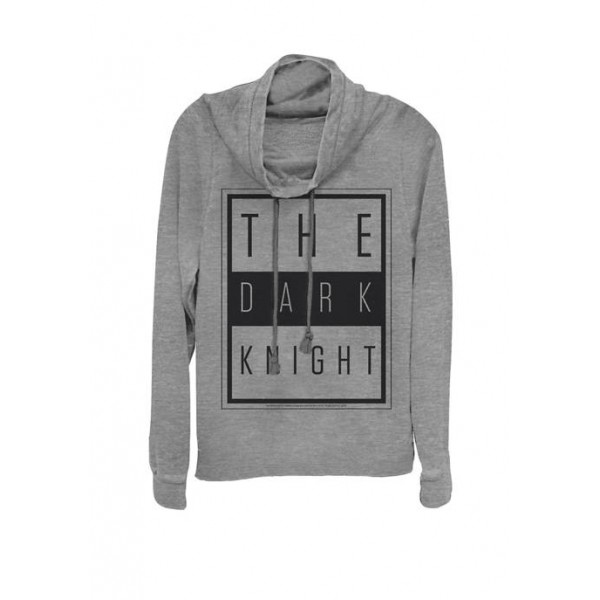 The Dark Night Urban Text Logo Cowl Neck Pullover Sweater