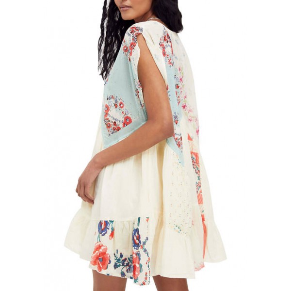 Free People Mended with Scarves Mini Dress