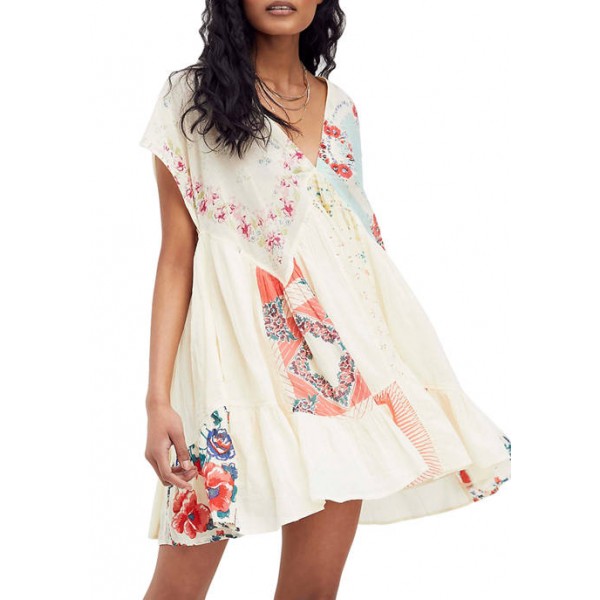 Free People Mended with Scarves Mini Dress