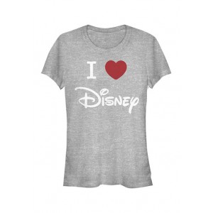 Disney Logo Junior's Licensed Disney I Heart Disney T-Shirt 