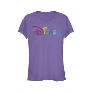 Disney Logo Junior's Licensed Disney Multicolor Disney T-Shirt 
