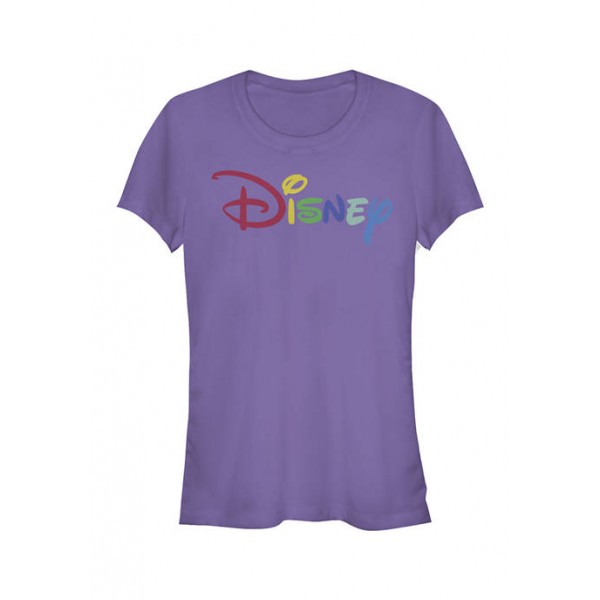 Disney Logo Junior's Licensed Disney Multicolor Disney T-Shirt