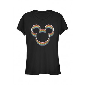 Mickey Classic Junior's Licensed Disney Rainbow Ears T-Shirt 