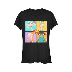 Phineas and Ferb Junior's Phineas and Ferb Four Character Box Up T-Shirt 