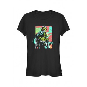 Star Wars The Mandalorian Junior's Neon Mando Graphic T-Shirt 