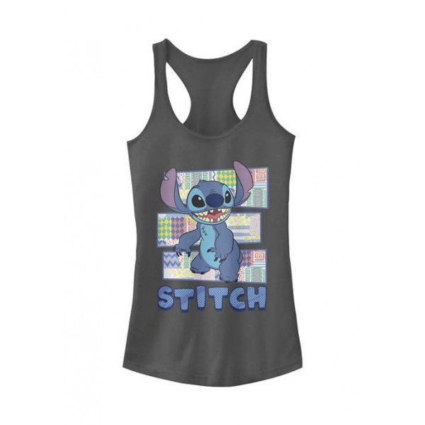 Lilo and Stitch Junior's Licensed Disney Stitch Character Shirt With Pattern Tank Top