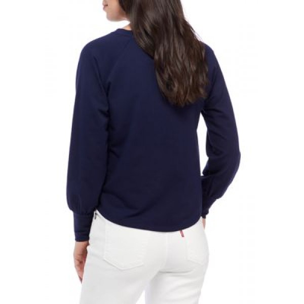 Crown & Ivy™ Women's Long Blouson Sleeve Pullover