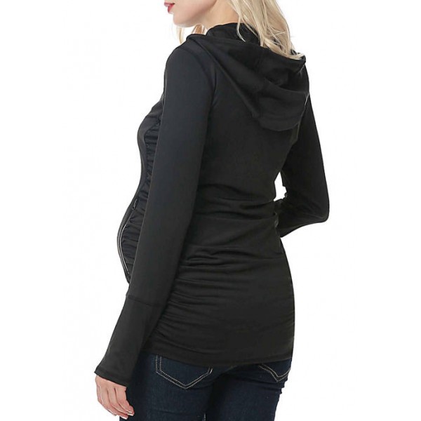 Kimi & Kai Maternity Haven Side Ruched Performance Hoodie