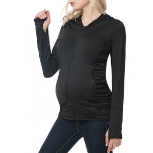 Kimi & Kai Maternity Haven Side Ruched Performance Hoodie 