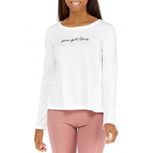 New Directions® Studio Women's Long Sleeve Side Slit You Got This Graphic T-Shirt 
