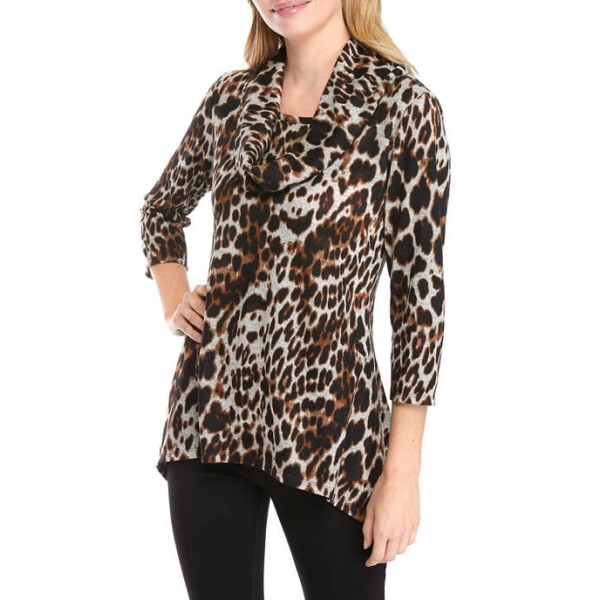 New Directions® Women's Cowl Neck Printed Pullover