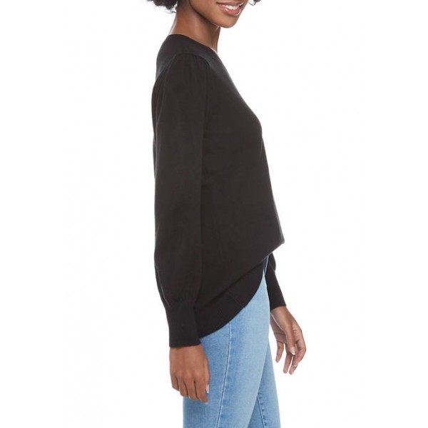 Crown & Ivy™ Women's Long Puff Sleeve Sweater