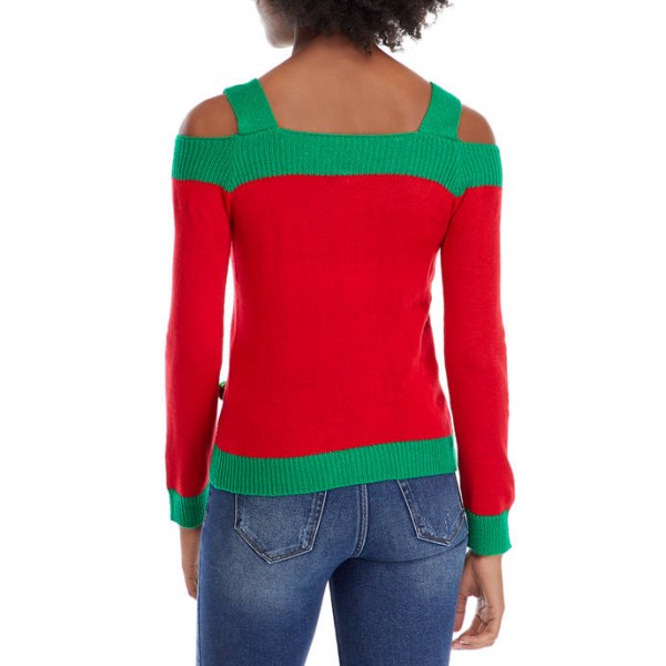 Joyland Women's Cold Shoulder Sleeve Sweater