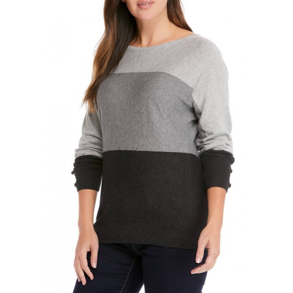Kim Rogers® Women's Long Sleeve Colorblock Sweater